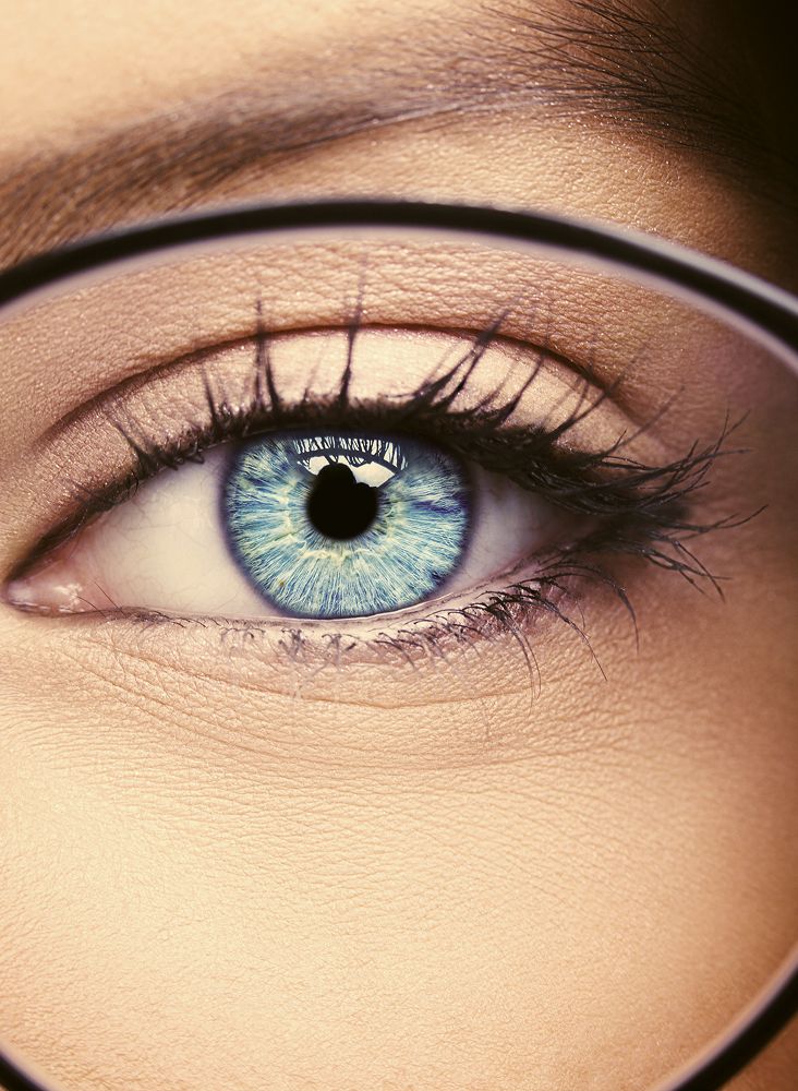 Ein Auge von der Nahansicht
